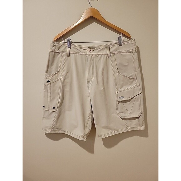 Aftco M80 Stealth Fishing/Boating Shorts Stone Biege Men's Size 38x10 Outdoors - Picture 1 of 8
